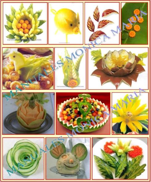 Garnish, Mukimono, Tallado.