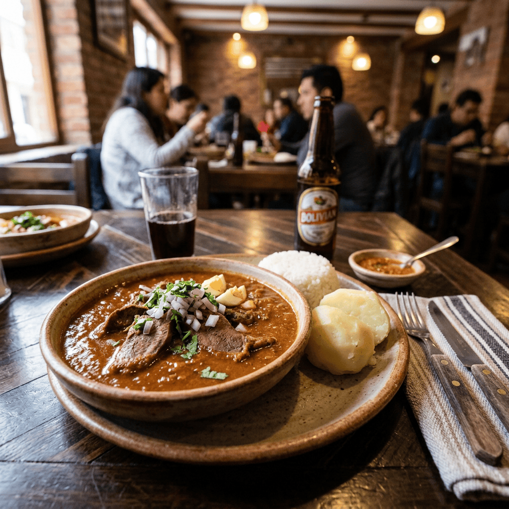 Imagen actual: Ají de lengua served in restaurant