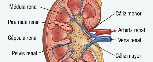 Translate kidney diagram labels to Spanish